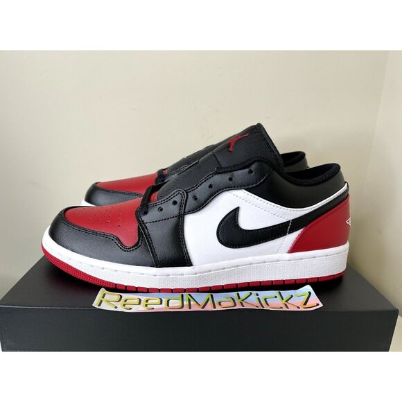Jordan 1 Low Bred Toe 2.0 Mens Sizes 553558 161 - Picture 1 of 6